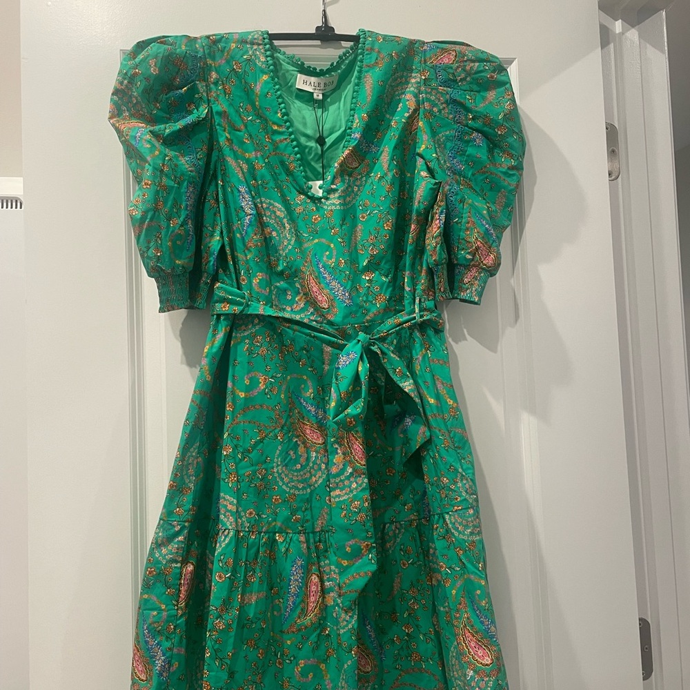 Hale Bob Elaina Poplin Puff Sleeve Dress